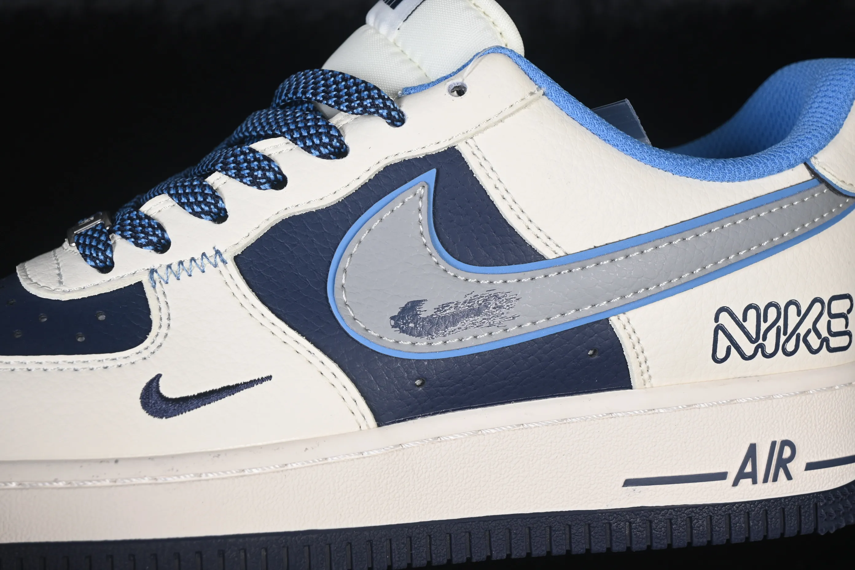 All Categories Nk Air Force 1 Air Force Series Nk Air Force 1 Low Air Force Low Nike Air Force 1'07 Low Beige and Blue Splicing Air Force One Low Casual Sneakers JP8028-067